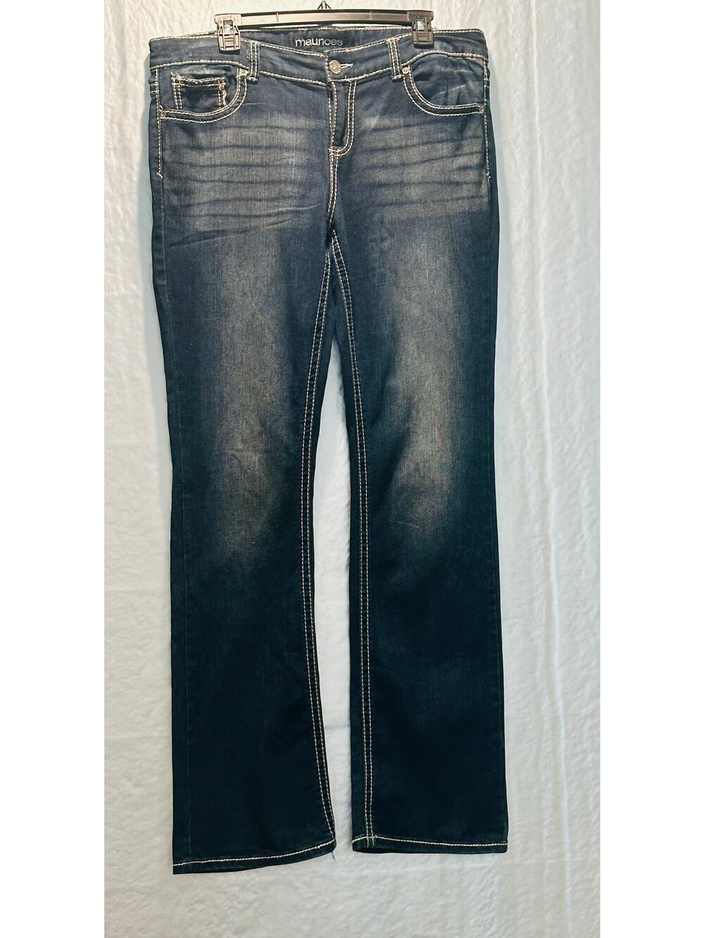 Maurices Bootcut Jeans 14 Long Dark Wash High Rise Flap Pocket Women